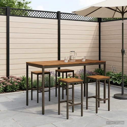  Stol za bar u vrtu Prirodna i kava 180 x 88,5 x 105 cm Cijene