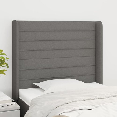  Uzglavlje s u&scaron;ima tamnosivo 93x16x118/128 cm od tkanine Cijene