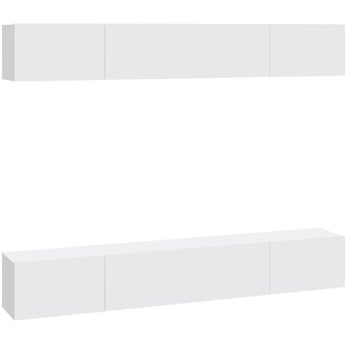  Zidni TV ormarići 4 kom bijeli 100 x 30 x 30 cm Slike