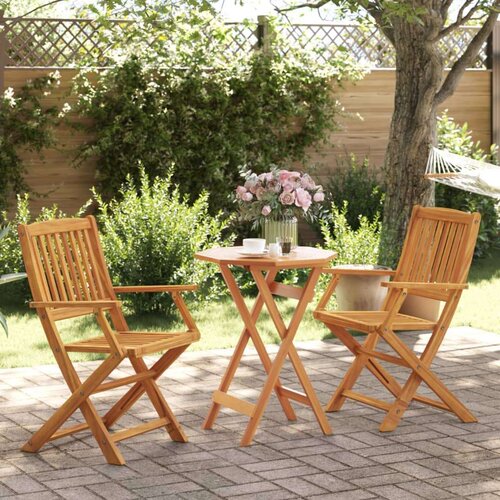  3-dijelni sklopivi bistro set od masivnog bagremovog drva Cene
