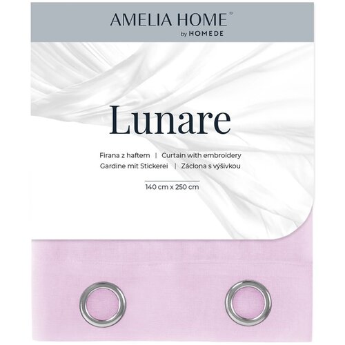  Curtain LUNARE color pink embroidered theme boho eyelets veil 140x270 ameliahome Slike