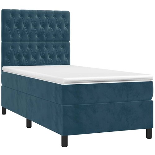 Box spring krevet s madracem tamnoplavi 80 x 200 cm bar&amp;scaron;unasti Slike