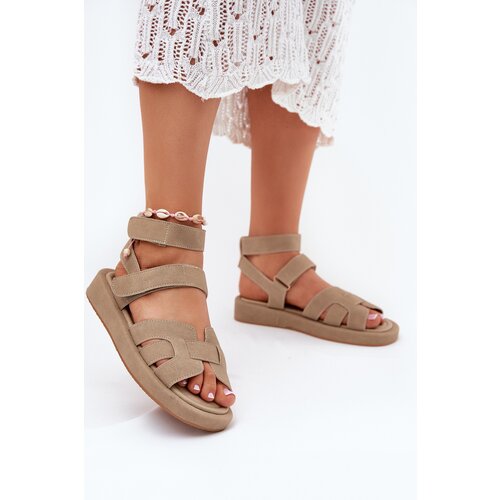 Boto Ladies Sandals With Velcro Khaki Uvissa Cene