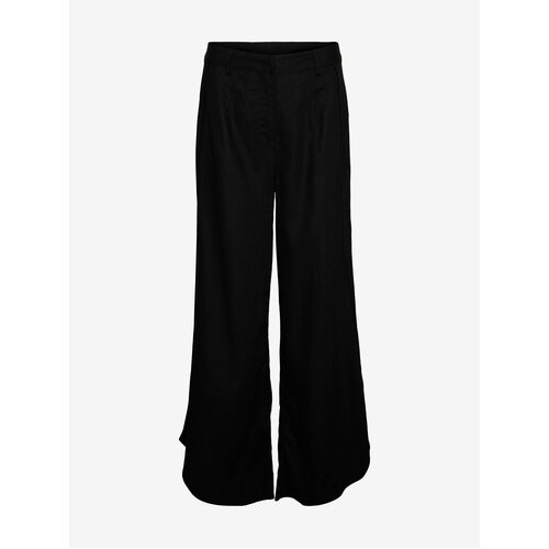 AWARE by VERO MODA Black women's trousers with linen Fia - Ladies Slike