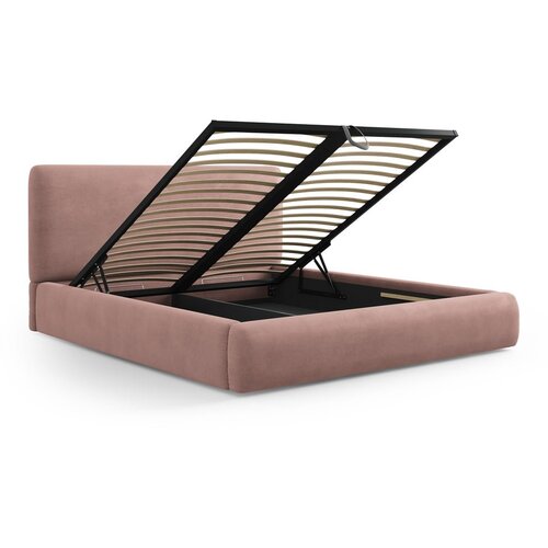 Cosmopolitan Design Rožnata oblazinjena zakonska postelja s prostorom za shranjevanje z letvenim dnom 140x200 cm Colonel &amp;ndash; Slike