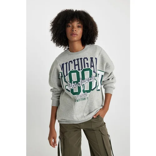 Defacto Oversize Fit Crew Neck Thick Sweatshirt