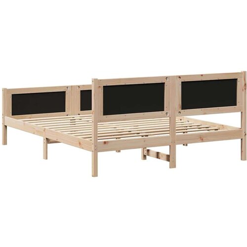 VidaXL Okvir kreveta smeđe i tamnosivo 160 x 200 cm Masivna borovina Slike