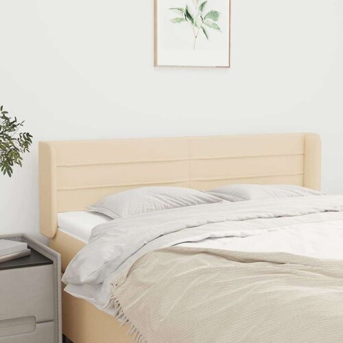  Vzglavje z u&amp;scaron;esi krem 147x16x78/88 cm blago, (20953022) Slike