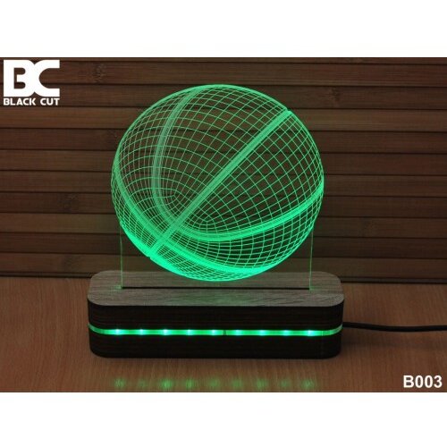 Black Cut 3D lampa košarkaška lopta ljubičasta Slike