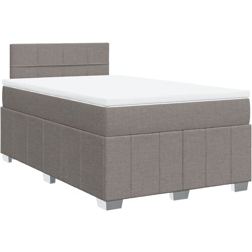 VidaXL Krevet s oprugama i madracem smeđesivi 120 x 200 cm od tkanine Slike