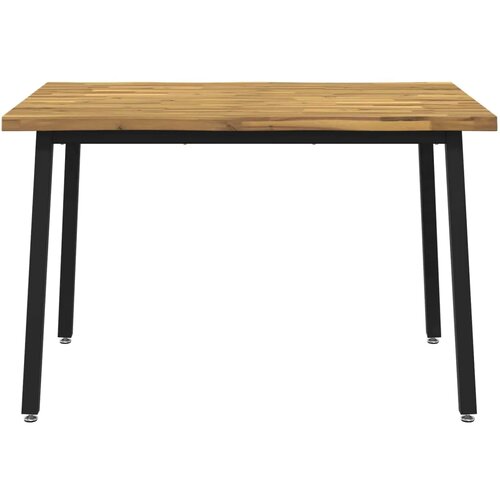  110 x 55 x 75 cm Čvrsto drvo akacije Bijela i crna Pravokutni - Bijela i crna 110 x 55 x 75 cm Živi rub Slike
