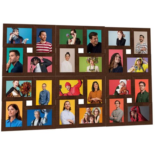 vidaXL okvir za 24 fotografije (13 x 18 cm) tamnosmeđi mdf Cijene