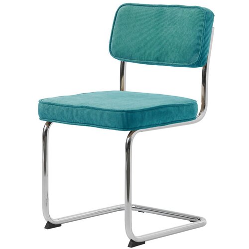 Unique Furniture Turkizen jedilni stol iz rebrastega žameta Rupert – Cene