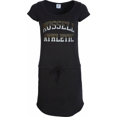 Russell Athletic ženska haljina RA S/S DRESS WITH COULISSE crna A11051 Slike