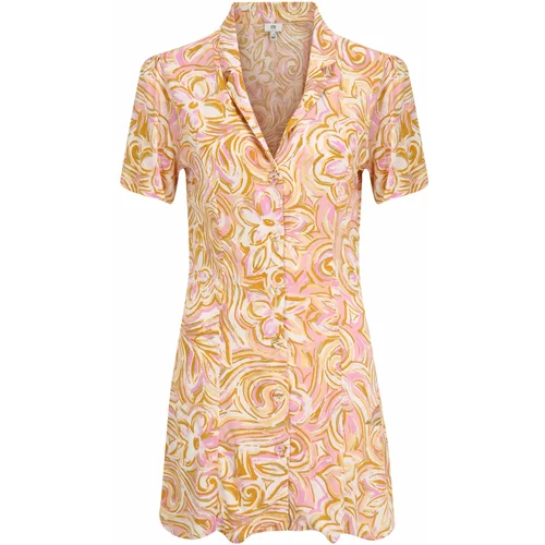 River Island Petite Košulja haljina šafran / limun žuta / svijetložuta / svijetloroza / bijela