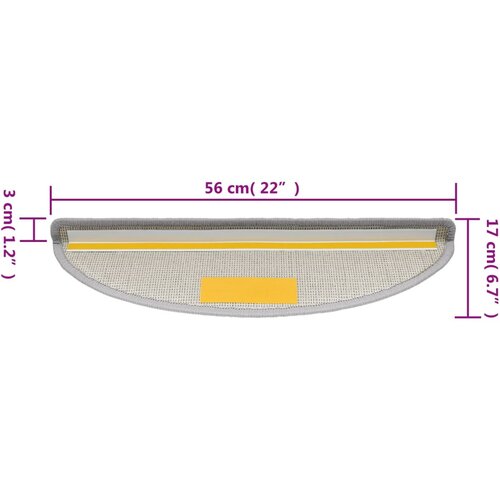  Otirači za stepenice 15 kom svijetlosivi 56 x 17 x 3 cm Slike