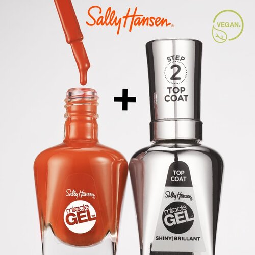 Sally Hansen Miracle Gel&amp;trade; gel lak za nohte brez uporabe UV/LED lučke odtenek 388 A Hot Minute 14,7 ml Slike