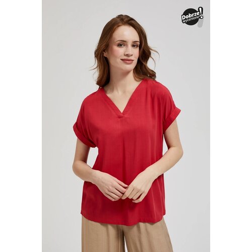 Moodo Women's blouse with V-neck - red Slike