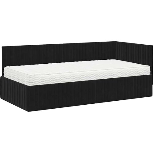  Kutni krevetni okvir s madracem 2 kom. Crna 90 x 190 cm Bar&amp;scaron;un Slike