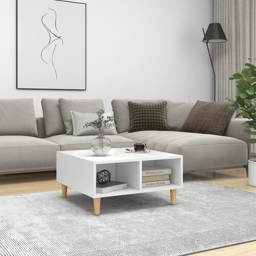 Furnova Klubska mizica bela 60x60x30 cm iverna plošča, (21913901) Cene