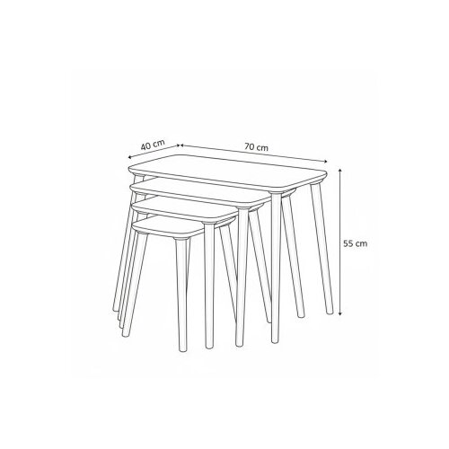 Hanah home Set stočića od 4 komada Luci White Slike