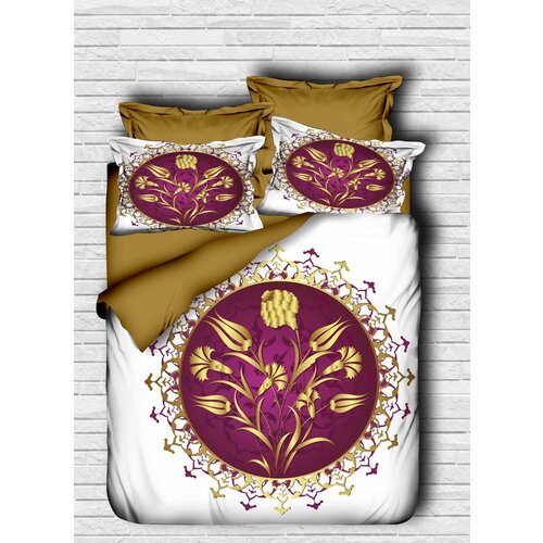  139 brownpurplewhite double duvet cover set Cene