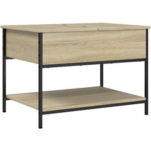 Maison Chic Klubska mizica - kavna mizica - Nizka mizica sonoma hrast 70x50x50 cm inž. les in kovina, (21752756) Slike