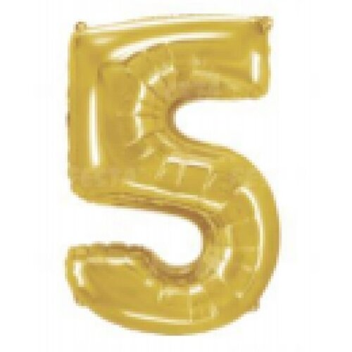 Falseto, balon, zlatna, broj 5, 81cm ( 725006 ) Slike