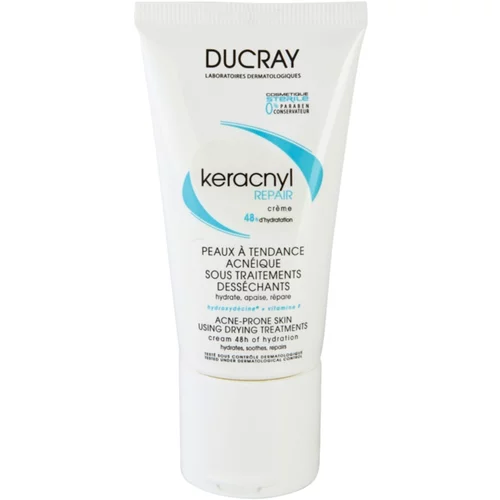 Ducray Keracnyl regeneracijska in vlažilna krema za izsušeno in razdraženo kožo zaradi zdravljenja aken 50 ml