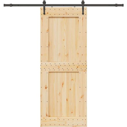 vidaXL Drsna vrata s kompletom vodil 90x210 cm trdna borovina Cene