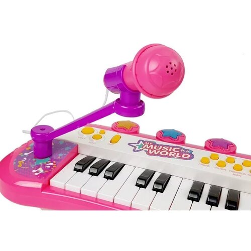 Lean Toys Klaviatura, klavir, 24 tipk, USB mikrofon, roza Slike