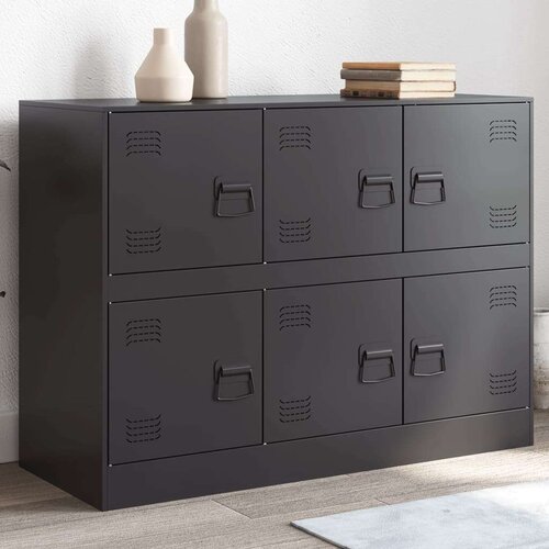 VidaXL Komoda črna 99x39x73 cm jeklo Slike