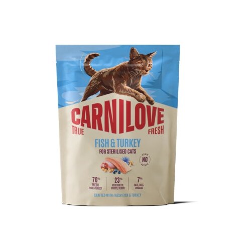 Carnilove Cat True Fresh Adult Sterilised, briketi - riba in puran 400 g Cene