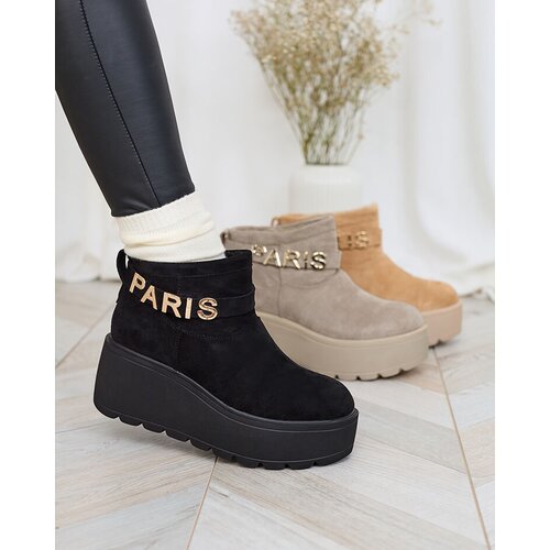 Resti Black women's boots a'la snow boots with ornament Parisela Cene