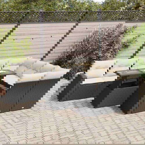 vidaXL 9-dijelni set vrtnih sofa s jastucima crni od poliratana Cijene