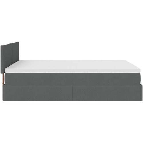 VidaXL Otomanski krevet s madracem i LED tamnosivi 140x190 cm tkanine Slike