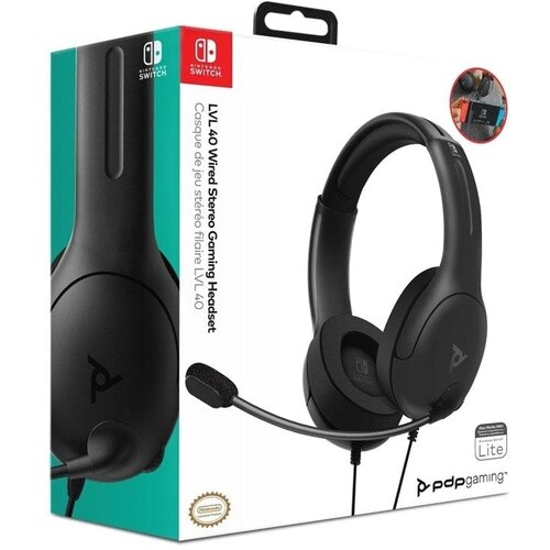 Pdp žične stereo slu&scaron;alke LVL40 črne barve za Nintendo Switch Cene