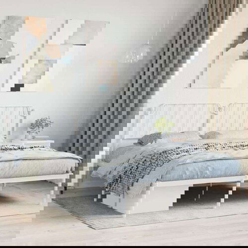 Metalni okvir za krevet s uzglavljem bijeli 160x200 cm Cijene
