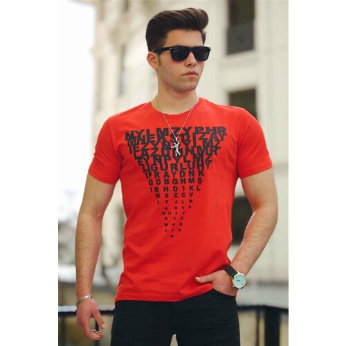 Madmext Men's Printed Red T-Shirt 4471 Slike