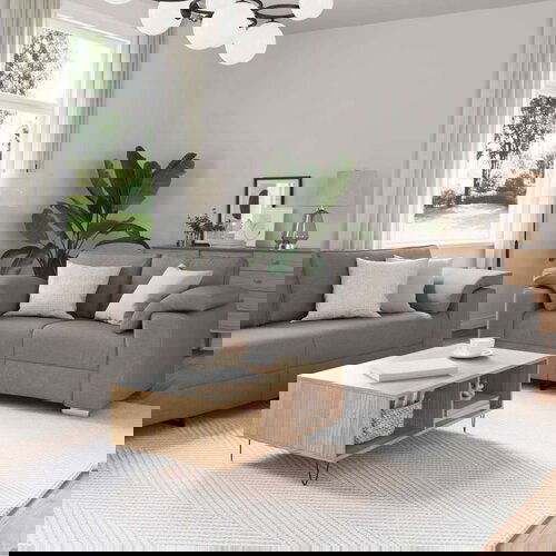  2-delni komplet zofe z blazinami taupe tkanina, (22054336) Slike