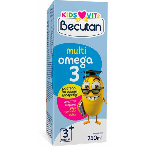 Alkaloid becutan kids vits multi omega 3 – sirup, 250ml Cene