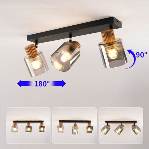  Brilagi - Spot svetlo HYGGE 3xE14/15W/230V crno/zadimljeno Slike