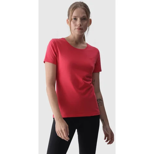 4f Women's Smooth T-Shirt With Logo Pink WMM00TTS