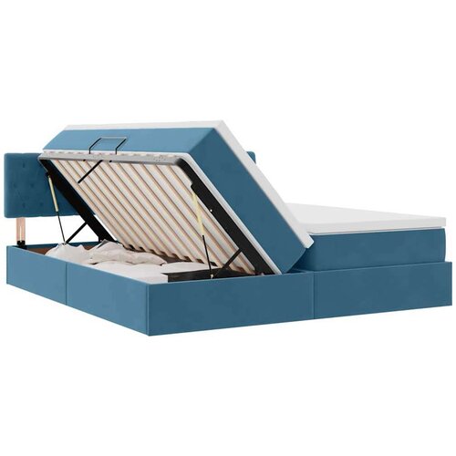 Krevet s od storage s madracem Tamno plava 100 x 200 cm - Tamno plava 200 x 200 cm Dizajn s jastučićima Slike