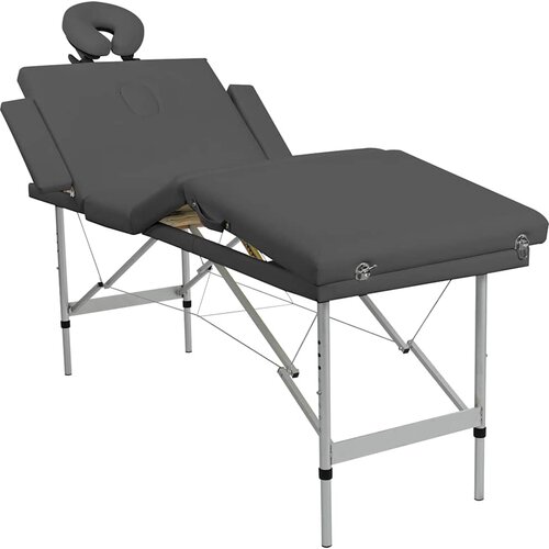 MASAŽNI STOL s 4 zone i aluminijskim okvirom antracit 186x68 cm Slike