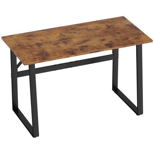  Radni stol računalni stol s čeličnim okvirom uredski stol PC stol 120x60x76cm rustikalna smeđa + crna Slike
