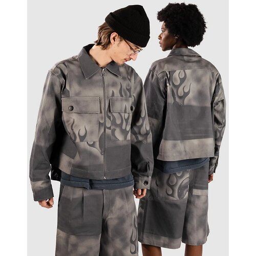 Jungles Jungles Flaming Dolphins Trucker Jakna grey denim Slike