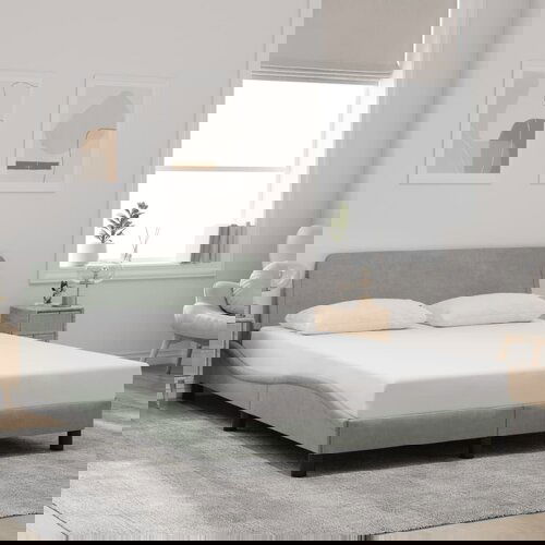 Furnova Posteljni okvir brez vzmetnice svetlo siv 140x190 cm žamet, (21939191) Slike
