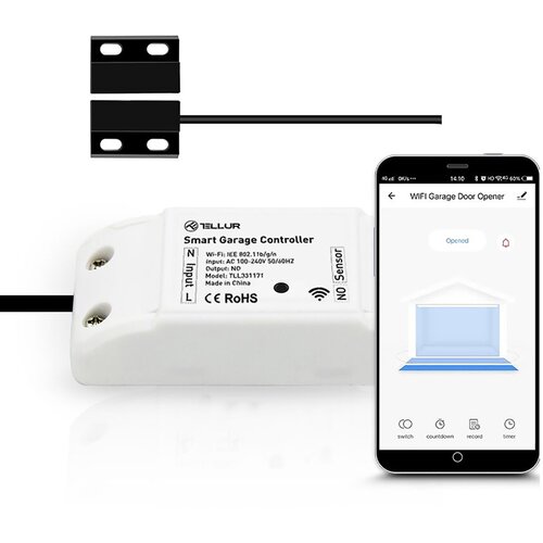 Tellur SMART WIFI GARAGE DOOR CONTROL KIT, WHITE, (08-tll331171) Slike