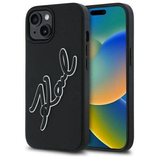 Karl Lagerfeld GUMIJASTI OVITEK ZA IPHONE 15 6.1 3D TRDI PODPIS, (5000010671) Cene